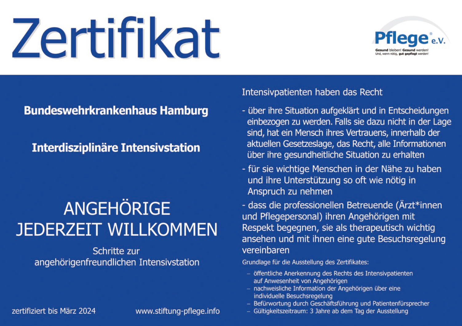 Angehörigenfreundliche Intensivstation
