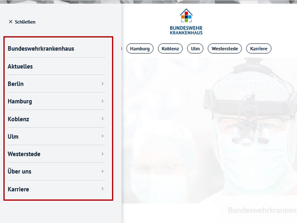 Für weitere Informationen klicken Sie bitte auf die Menü-Punkte.