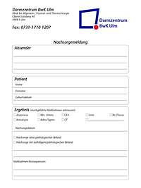 Faxvorlage Nachsorge