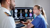 Auswertung der detaillierten Aufnahmen einer Computertomographie (CT)