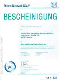 Zertifikat Überregionales TraumaZentrum