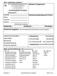 Einsendeschein Gynäkologische Zytologie