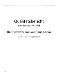 Qualitätsbericht 2013
