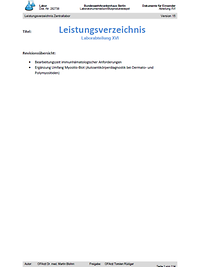 Leistungsverzeichnis Laborabteilung XVI
