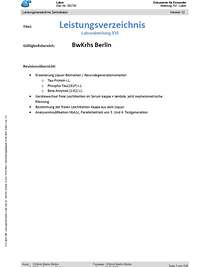 Leistungsverzeichnis Laborabteilung XVI